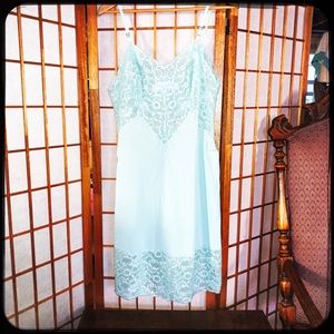 Vintage lingerie size XS baby blue slip.